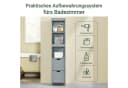 SoBuy Hochschrank FRG126 Grau/Weiß Badkommode mit Schubladen Bild 2