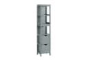 SoBuy Hochschrank FRG126 Grau/Weiß Badkommode mit Schubladen Bild 3