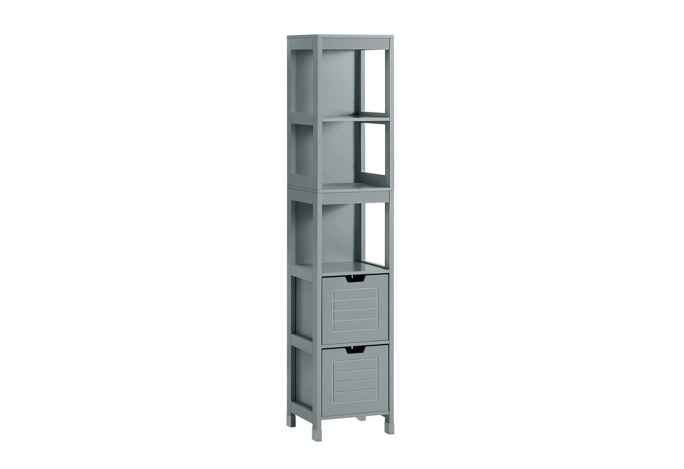 SoBuy Hochschrank FRG126 Grau/Weiß Badkommode mit Schubladen - Bild 3