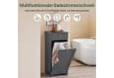 SoBuy Wäscheschrank BZR21 Weiß/Dunkelgrau mit Wäschekorb Bild 1