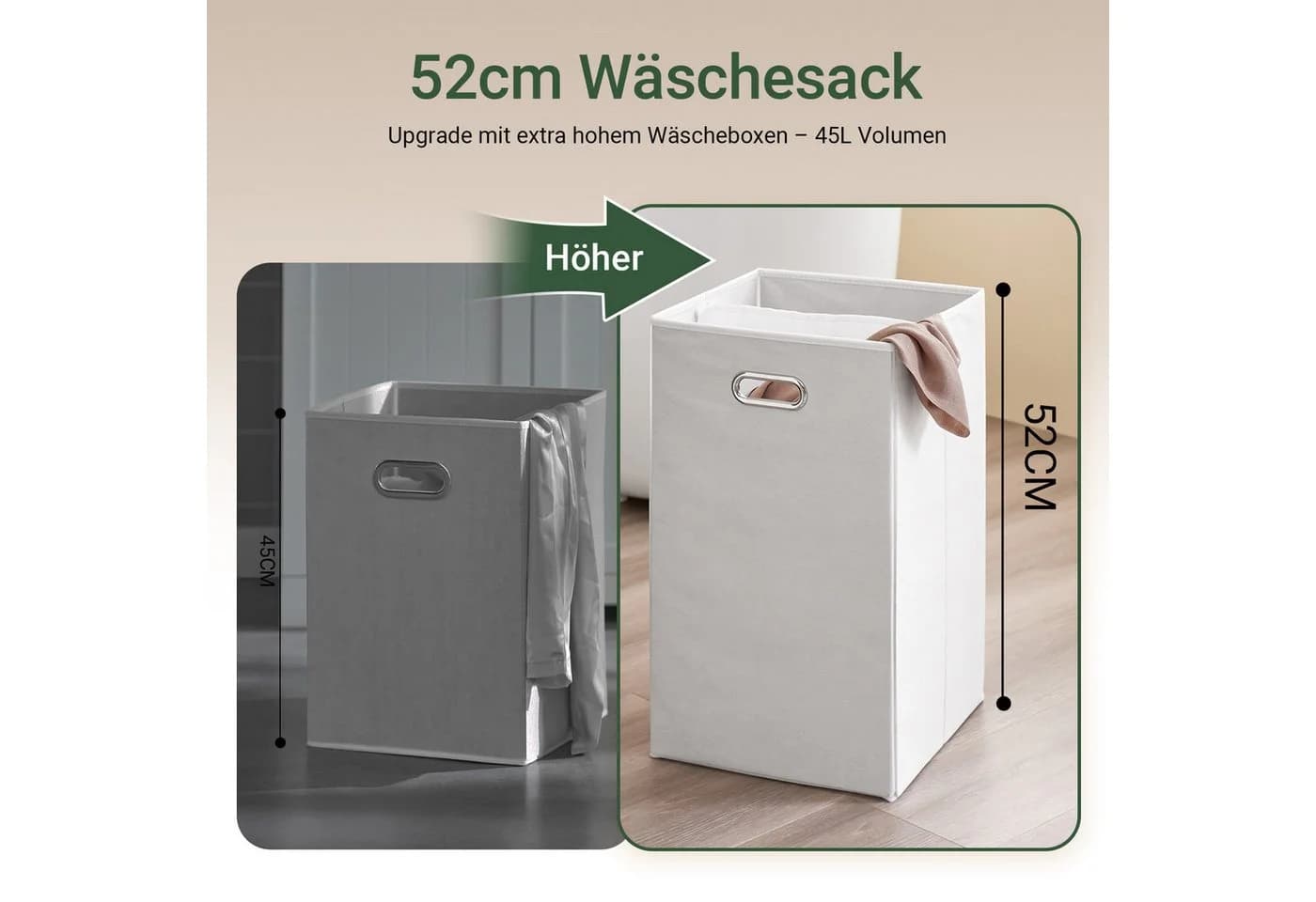 SoBuy Wäscheschrank BZR21 Weiß/Dunkelgrau mit Wäschekorb - Bild 5