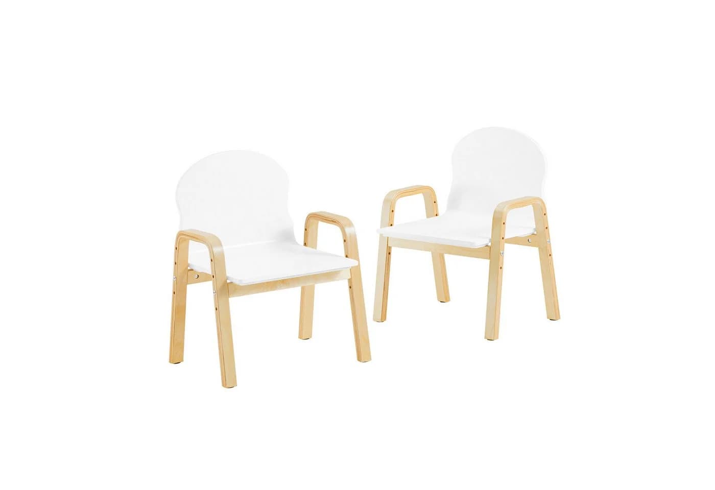 SoBuy Kindersitzgruppe KMB24 2er Set höhenverstellbar Weiß-Natur - Bild 2