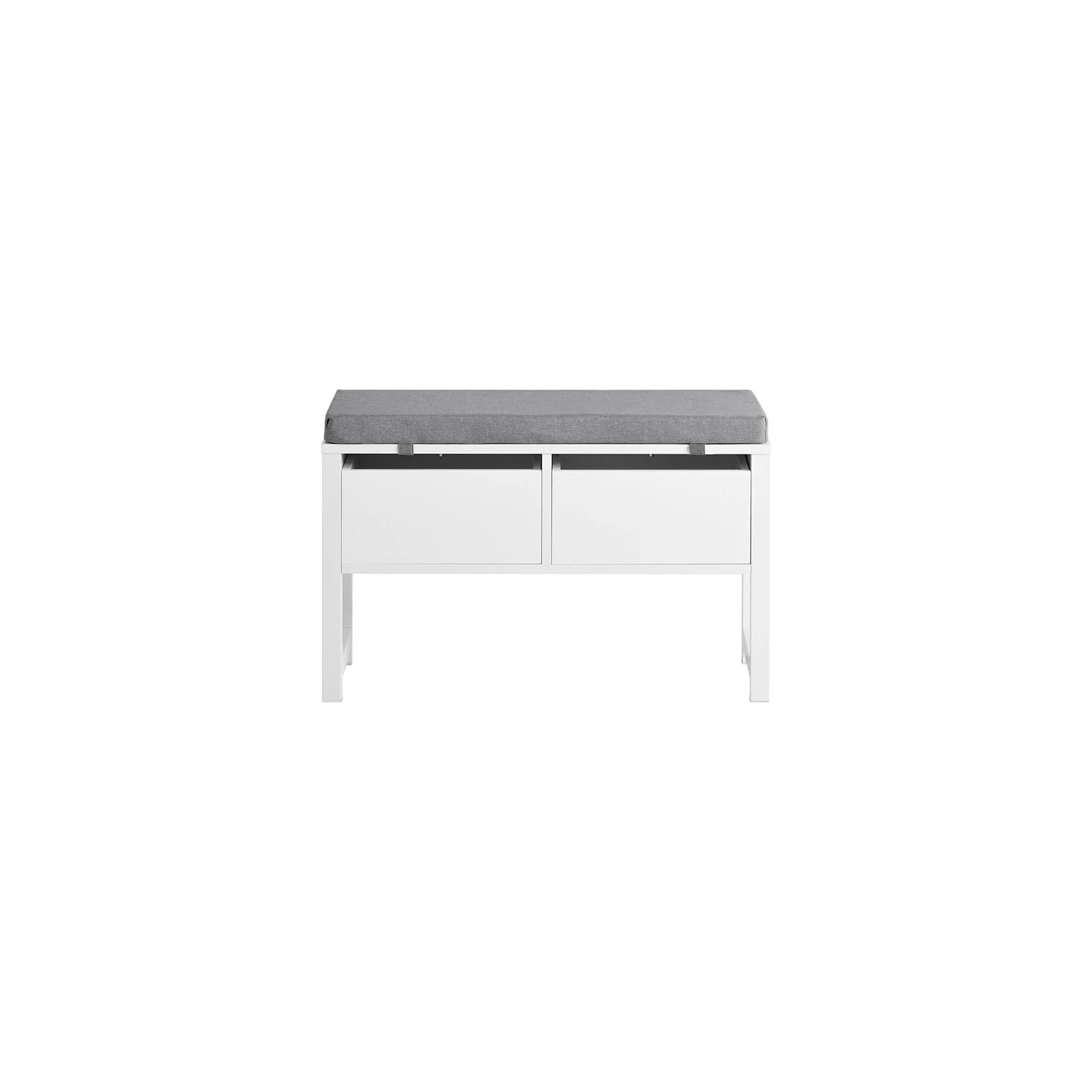 SoBuy Sitzbank FSR88 Weiß mit 2 Schubladen