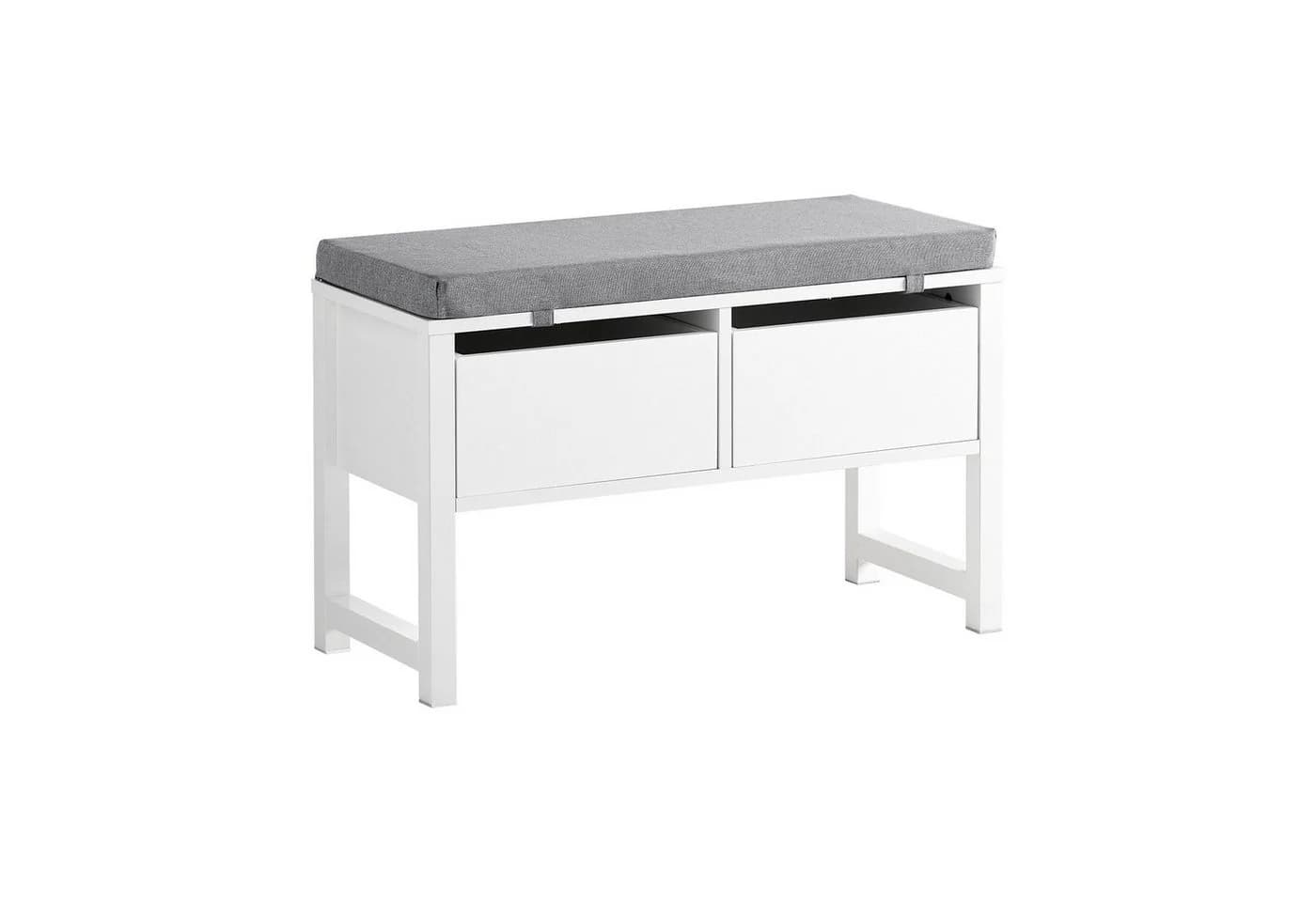 SoBuy Sitzbank FSR88 Weiß mit 2 Schubladen - Bild 3