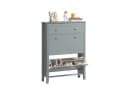 SoBuy Schuhschrank FSR89 Hellgrau mit 2 Klappen und Schublade Bild 3