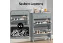 SoBuy Schuhschrank FSR89 Hellgrau mit 2 Klappen und Schublade Bild 4