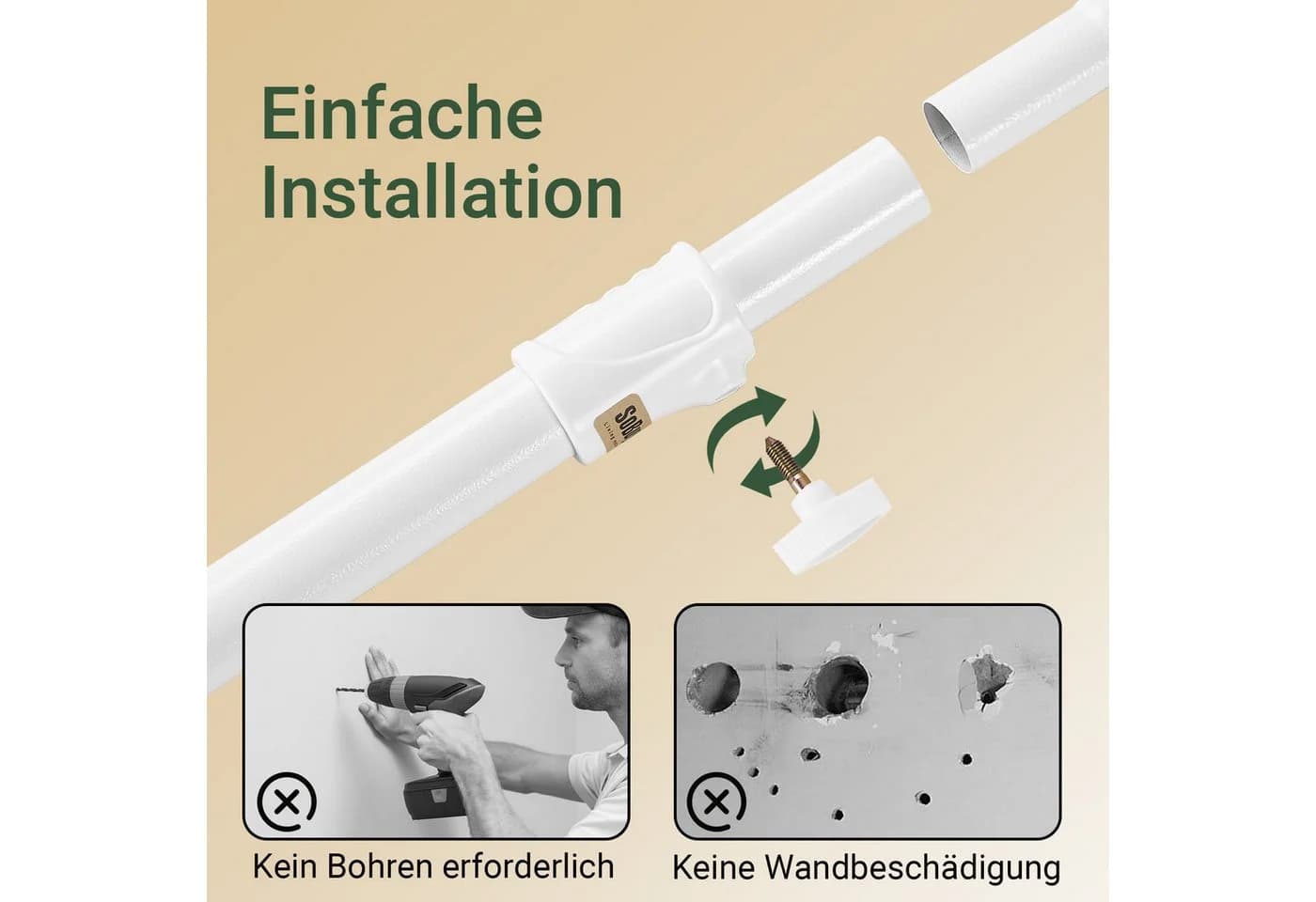 SoBuy Kleiderständer FRG34 mit 3 Stangen und 3 Körben Weiß/Schwarz/Grau - Bild 5