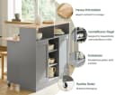 SoBuy Küchenwagen FSB36 Sideboard mit Schiebetüren Kücheninsel mit erweiterbarer Arbeitsfläche Bild 5