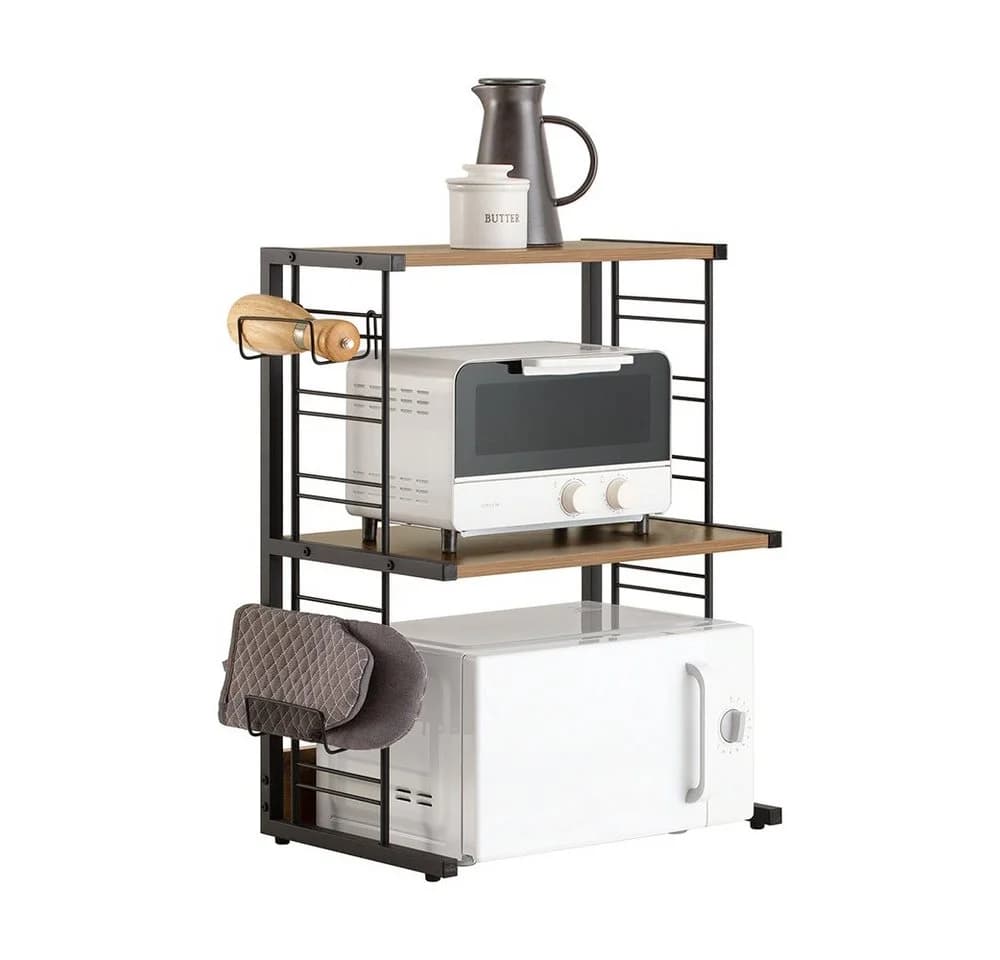 SoBuy Küchenregal KCR08 3 Ablagen Metall Braun-Schwarz - Bild 3