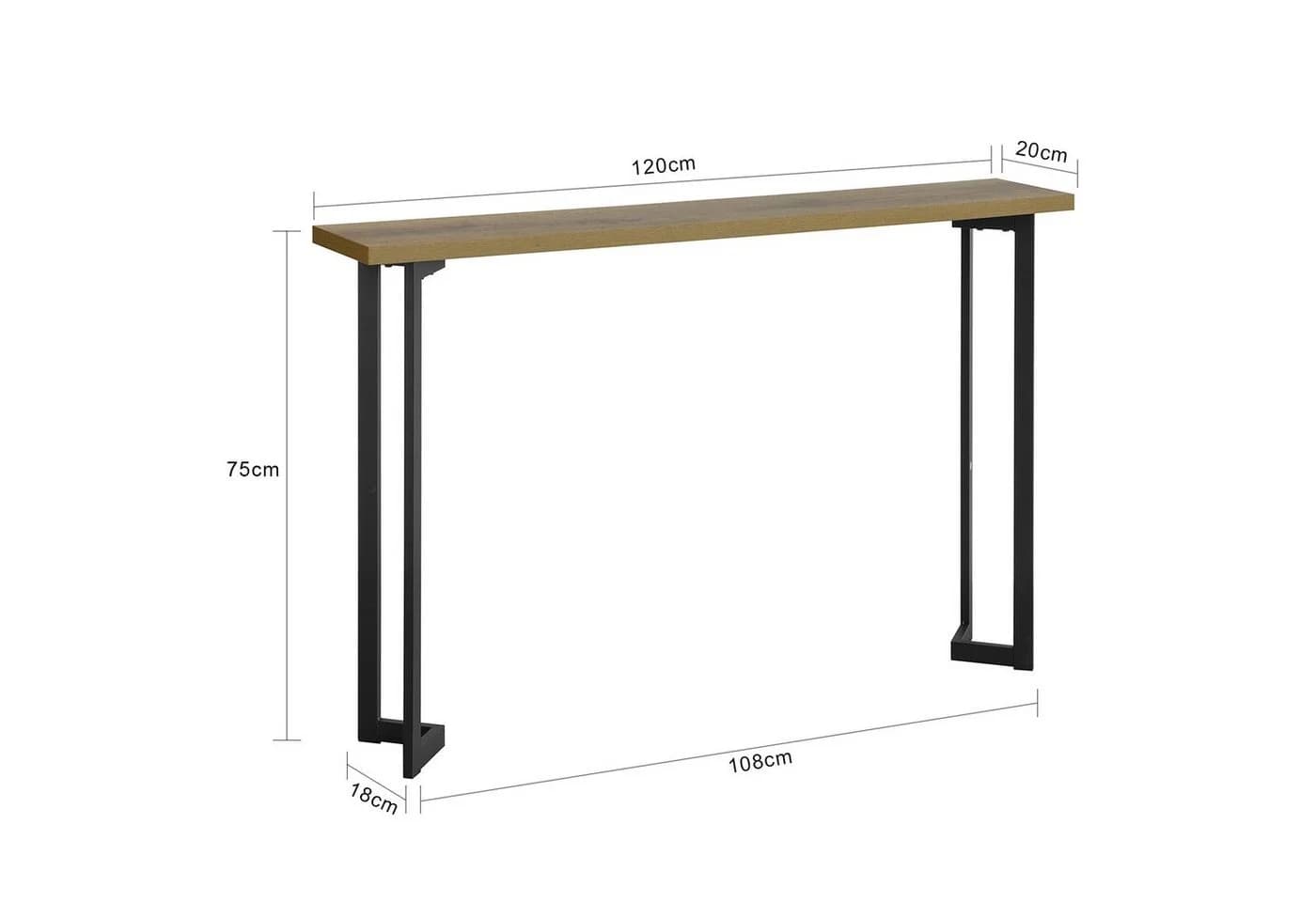 SoBuy Konsolentisch FSB50 Schwarz Industrial Design - Bild 5