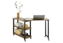 SoBuy Beistelltisch FWT83 Dunkelbraun Schwarz mit Rollen 3 Regale Bild 3
