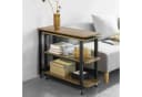 SoBuy Beistelltisch FWT83 Dunkelbraun Schwarz mit Rollen 3 Regale Bild 4