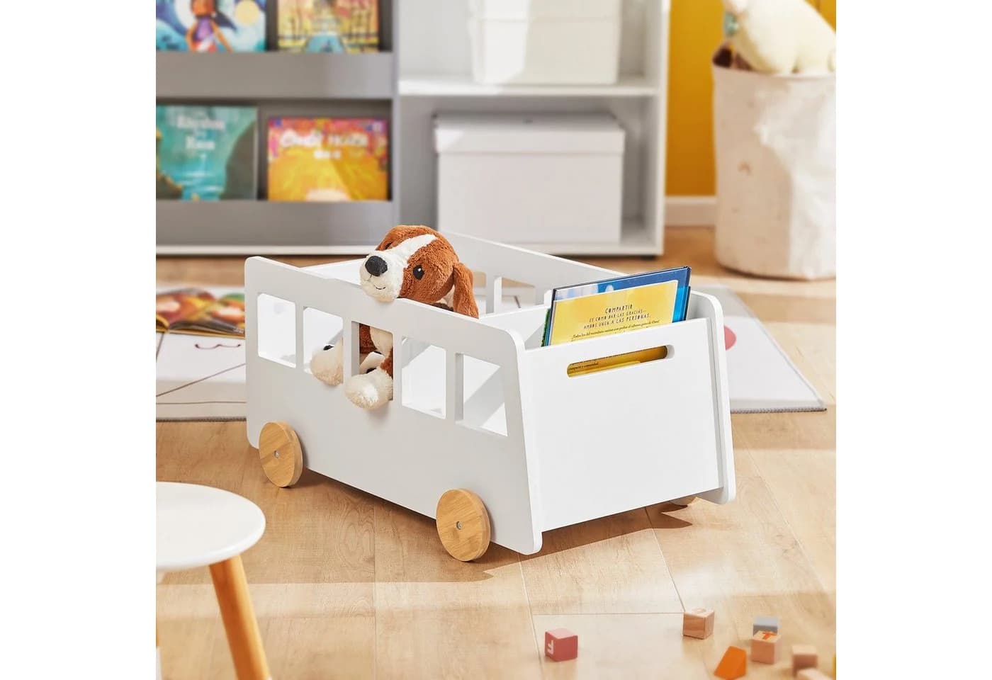 SoBuy Bücherregal KMB41 Weiß mit Rollen - Bild 4
