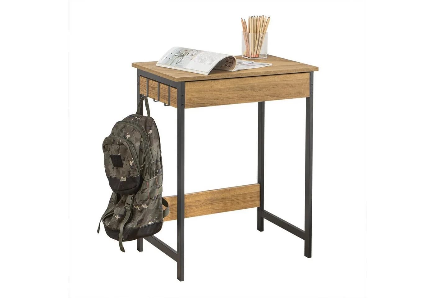 SoBuy Schreibtisch FWT43 Weiß/Natur mit Schublade - Bild 3