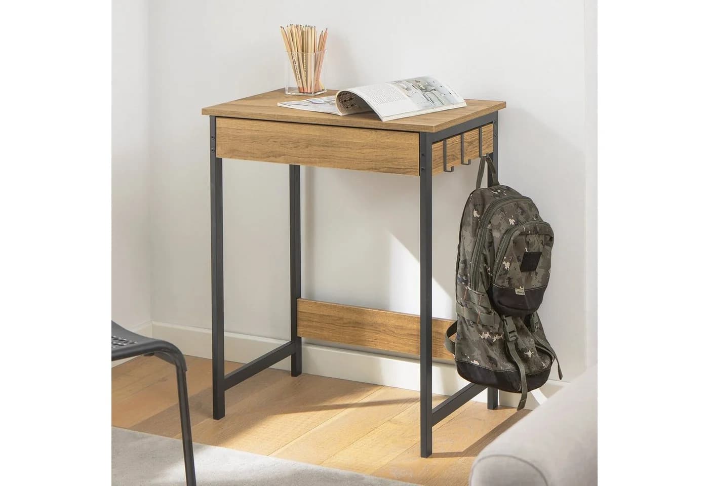 SoBuy Schreibtisch FWT43 Weiß/Natur mit Schublade - Bild 5