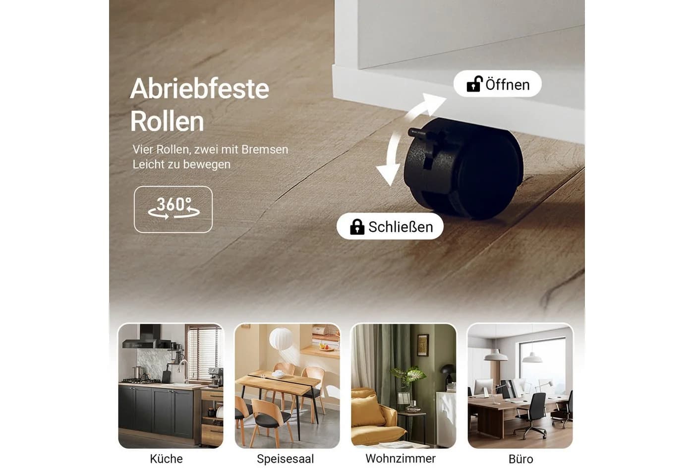 SoBuy Druckertisch FBT106 Weiß mit Schublade und Rollen - Bild 4
