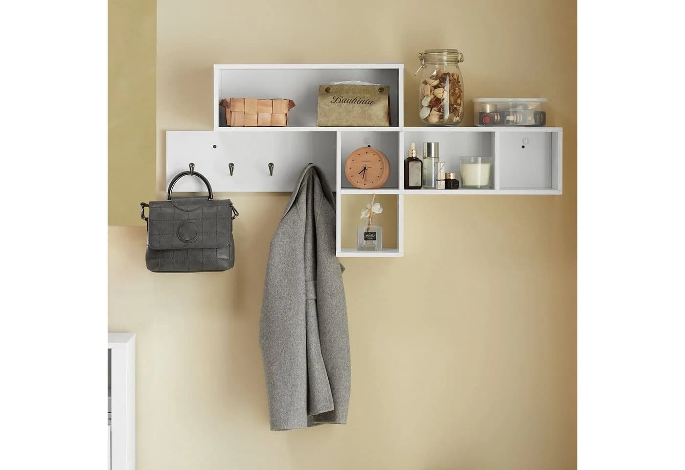 SoBuy Wandgarderobe FHK17 mit 5 Fächern und 4 Haken - Bild 2