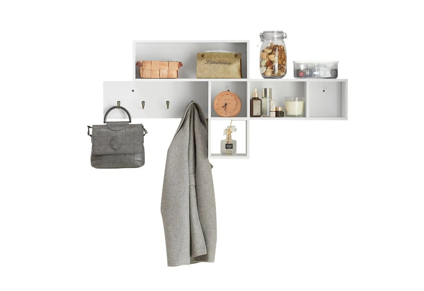SoBuy Wandgarderobe FHK17 mit 5 Fächern und 4 Haken - Bild 3