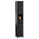 SoBuy Hochschrank FRG236 Dunkelgrau Badmöbel mit Schublade Bild 2