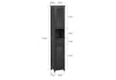 SoBuy Hochschrank FRG236 Dunkelgrau Badmöbel mit Schublade Bild 4