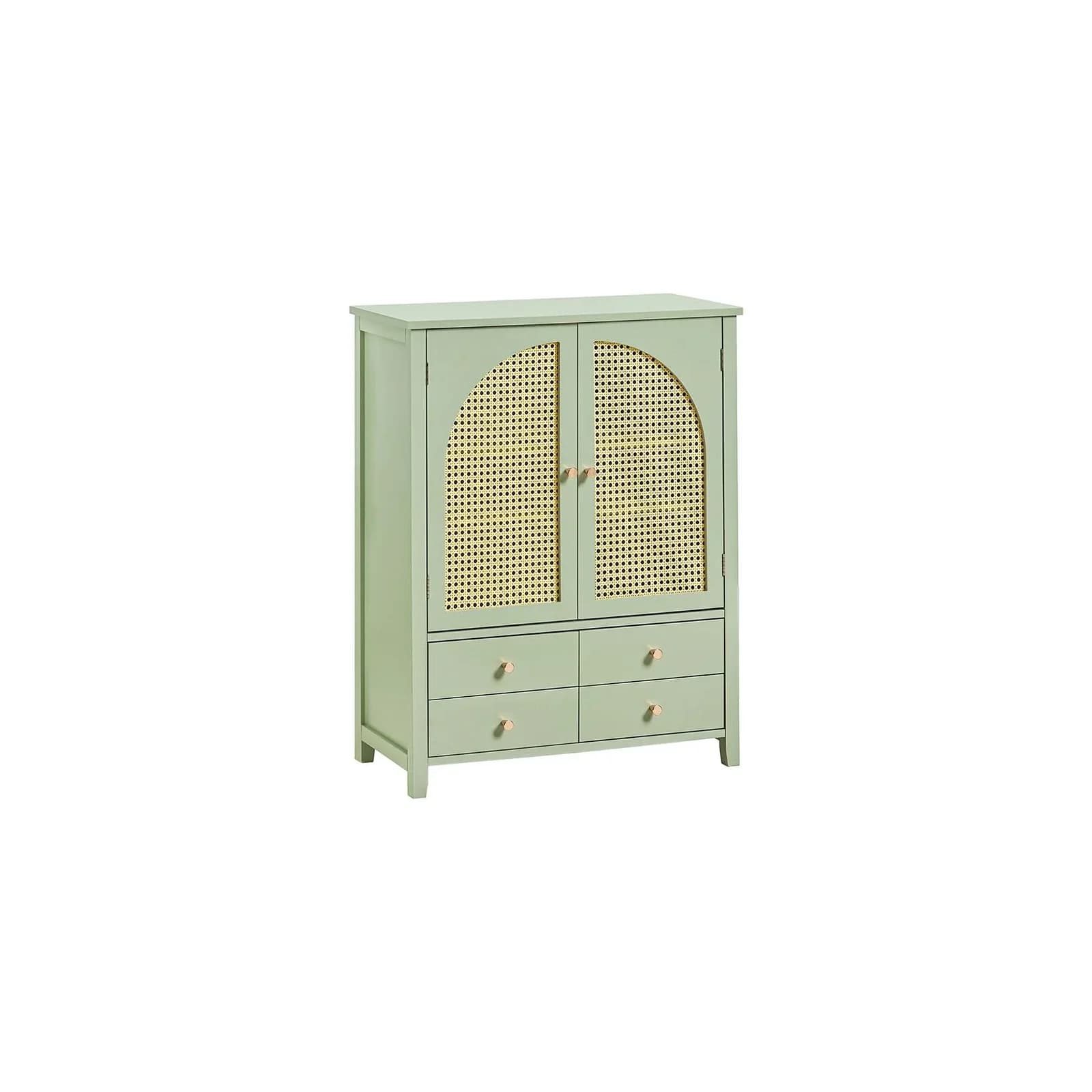 SoBuy Sideboard FSB72 Schuhschrank Grün mit Gitteroptik-Türen