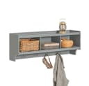 SoBuy Wandgarderobe FHK28 Hellgrau mit 3 Fächern und 4 Haken Bild 3