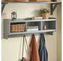 SoBuy Wandgarderobe FHK28 Hellgrau mit 3 Fächern und 4 Haken Bild 4