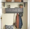 SoBuy Wandgarderobe FRG282 mit 3 Körben Grau Bild 2