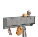 SoBuy Wandgarderobe FRG282 mit 3 Körben Grau Bild 3
