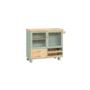 SoBuy Küchenwagen FKW114 Grün mit Schubladen und Glastüren Bild 1