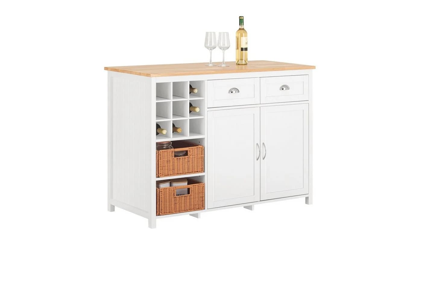 SoBuy Kücheninsel Weiß 120x60x90cm Modern - Bild 3