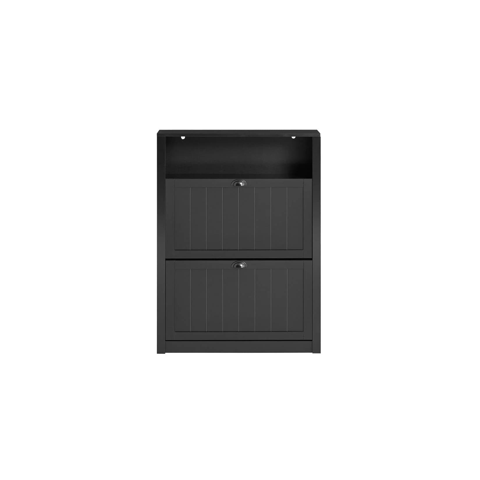SoBuy Schuhschrank FSR87 Schwarz/Weiß mit 2 Klappen