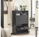 SoBuy Schuhschrank FSR87 Schwarz/Weiß mit 2 Klappen Bild 4