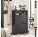 SoBuy Schuhschrank FSR87 Schwarz/Weiß mit 2 Klappen Bild 5