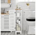 SoBuy Toilettenpapierhalter BZR85 Freistehend Toilettenschrank Weiß Bild 4