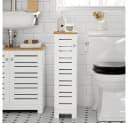 SoBuy Toilettenpapierhalter BZR85 Freistehend Toilettenschrank Weiß Bild 5