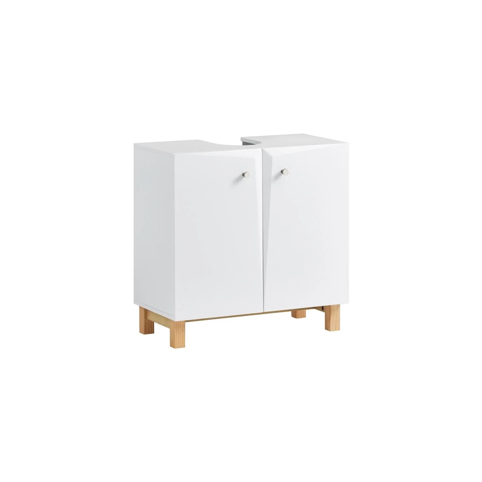 SoBuy Waschbeckenunterschrank BZR92 Weiß Minimalistisch