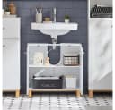 SoBuy Waschbeckenunterschrank BZR92 Weiß Minimalistisch Bild 2