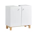 SoBuy Waschbeckenunterschrank BZR92 Weiß Minimalistisch Bild 3