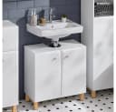 SoBuy Waschbeckenunterschrank BZR92 Weiß Minimalistisch Bild 4