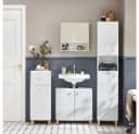 SoBuy Waschbeckenunterschrank BZR92 Weiß Minimalistisch Bild 5