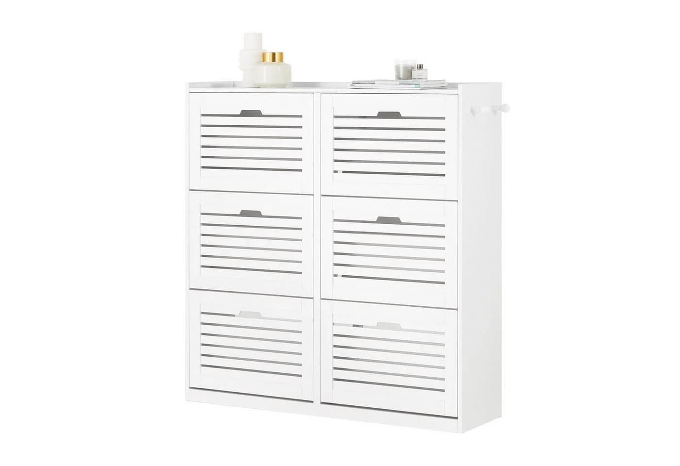 SoBuy Schuhschrank FSR145 Weiß mit 6 Klappen - Bild 2