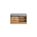 SoBuy Schuhbank FSR120 mit Schiebetür Truhenbank Sitzbank mit Stauraum Schuhregal Grau Bild 1