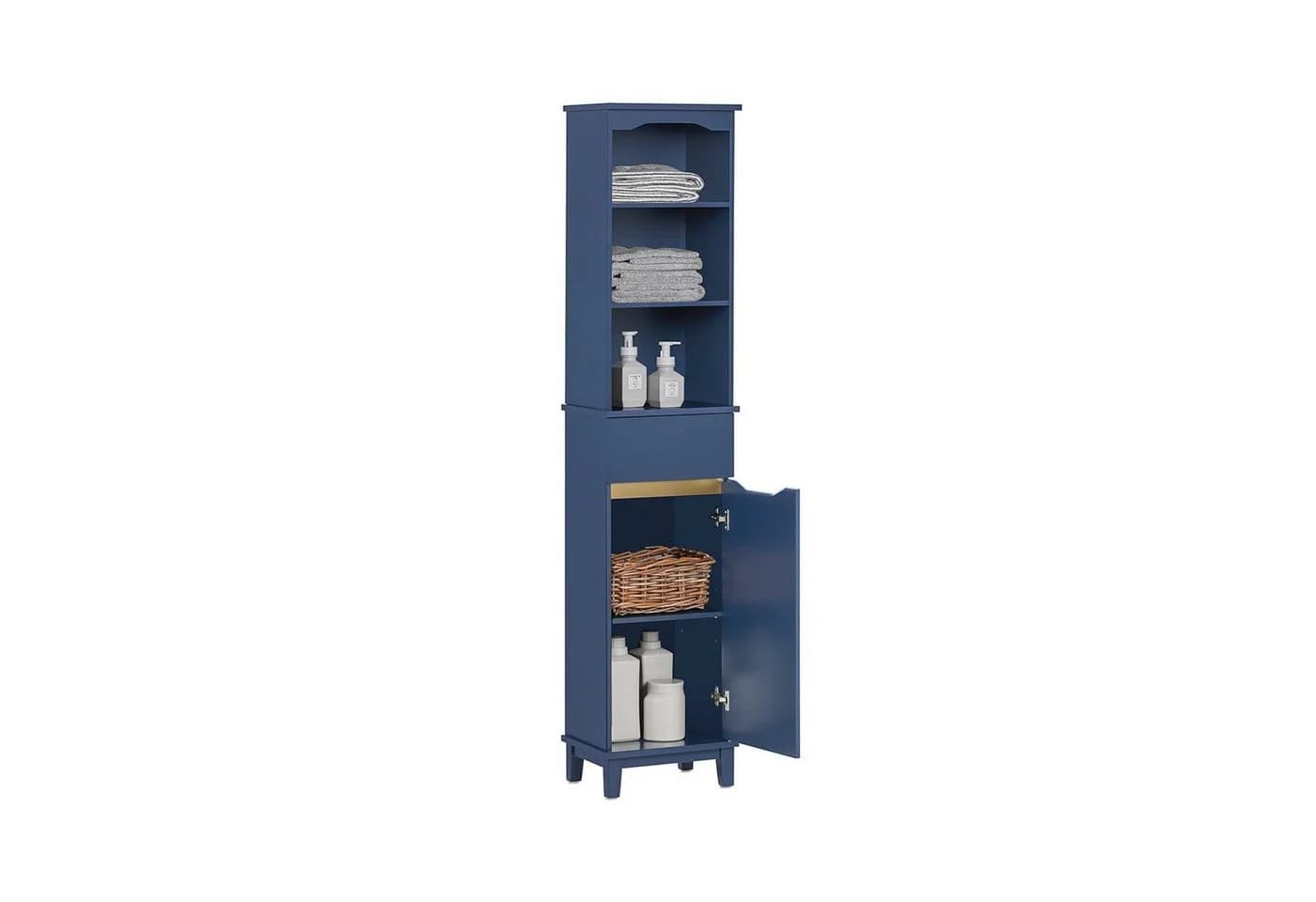 SoBuy Hochschrank BZR112 Blau Grau mit verstellbaren Ablagen - Bild 3