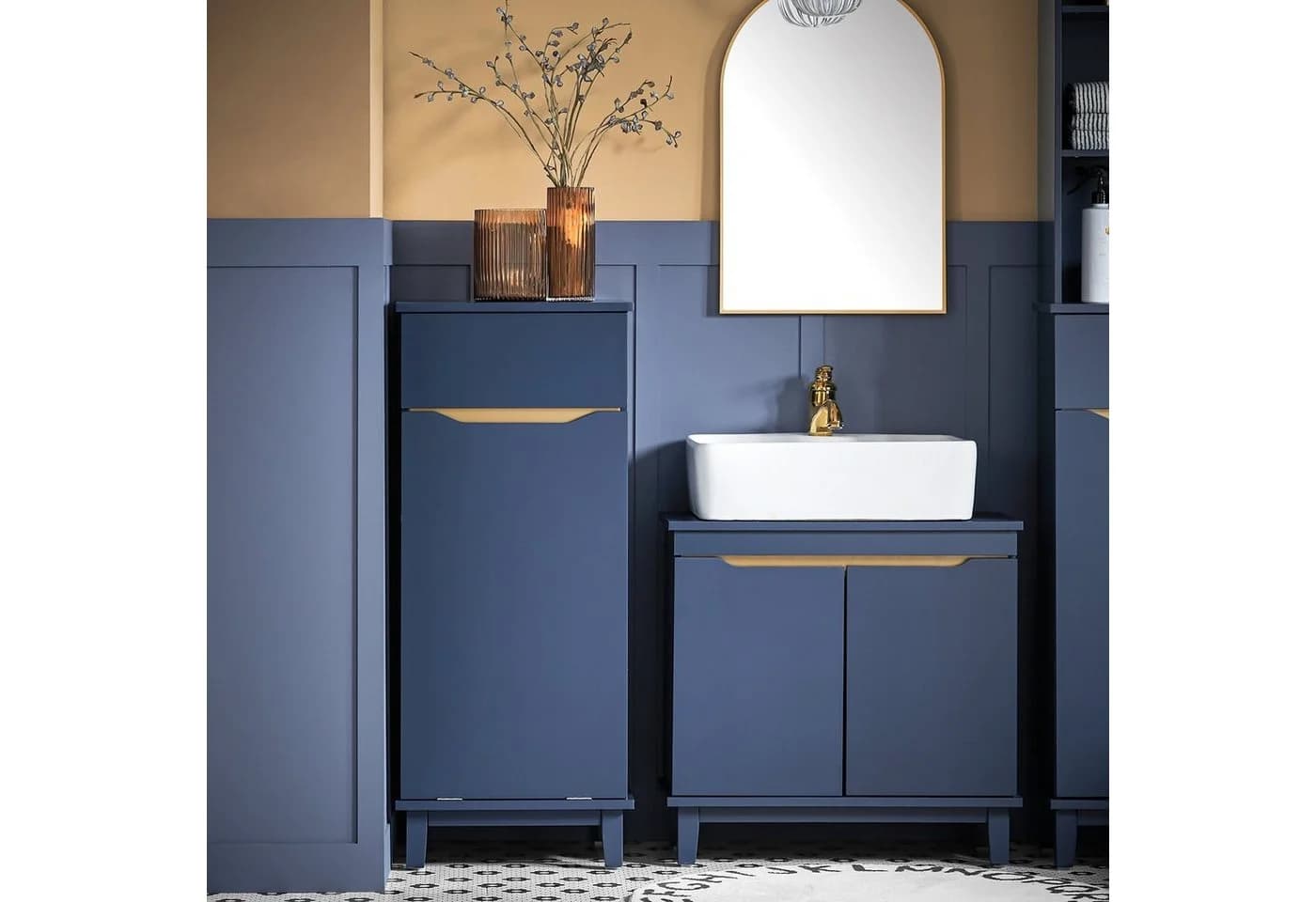 SoBuy Wäscheschrank BZR114 mit ausklappbarem Wäschesack Blau - Bild 2