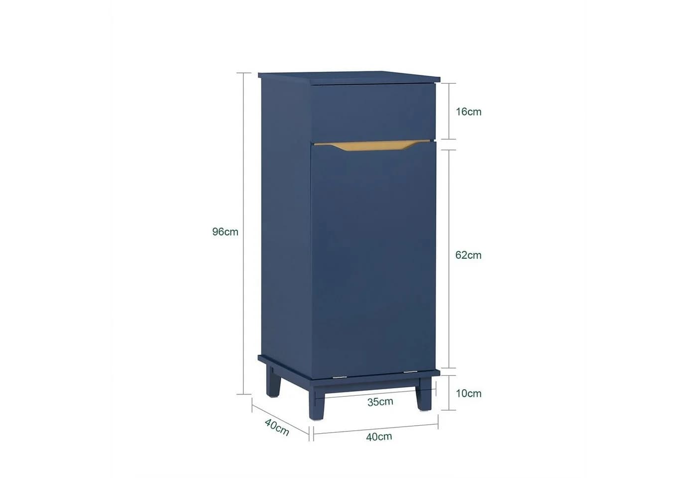 SoBuy Wäscheschrank BZR114 mit ausklappbarem Wäschesack Blau - Bild 5
