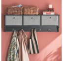 SoBuy Wandgarderobe FRG282 Schwarz mit 3 Körben und Haken Bild 2
