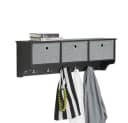 SoBuy Wandgarderobe FRG282 Schwarz mit 3 Körben und Haken Bild 3