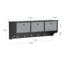 SoBuy Wandgarderobe FRG282 Schwarz mit 3 Körben und Haken Bild 5