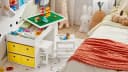 SoBuy Kindersitzgruppe KMB75 Weiß mit 2 Stühlen und Stauraum Bild 4